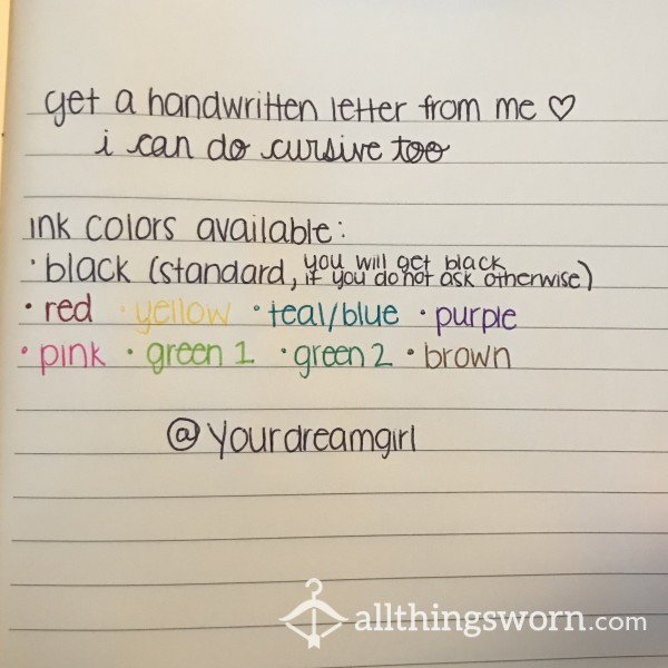 Customizable Handwritten Letter