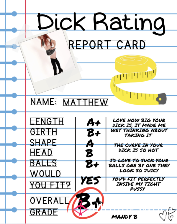 ✨ Customize D*ck Report Card ✨