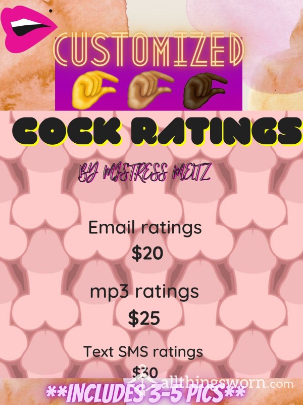 Customized C*ck Ratings By Mistress Meltz