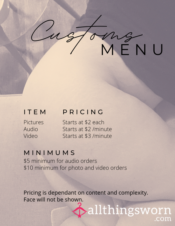 Customs Menu