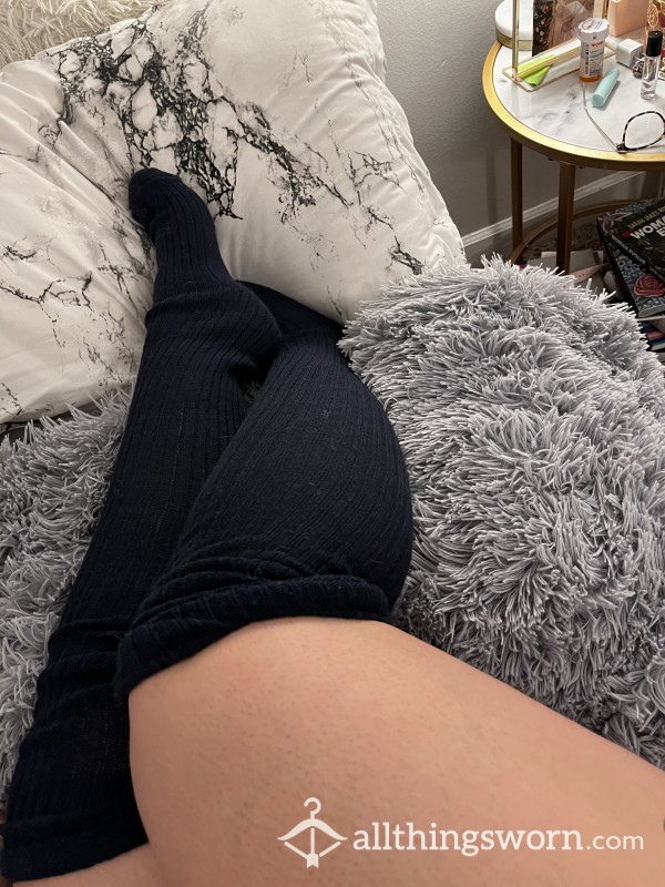 Cute And S**y Worn Knitted Thigh Highs