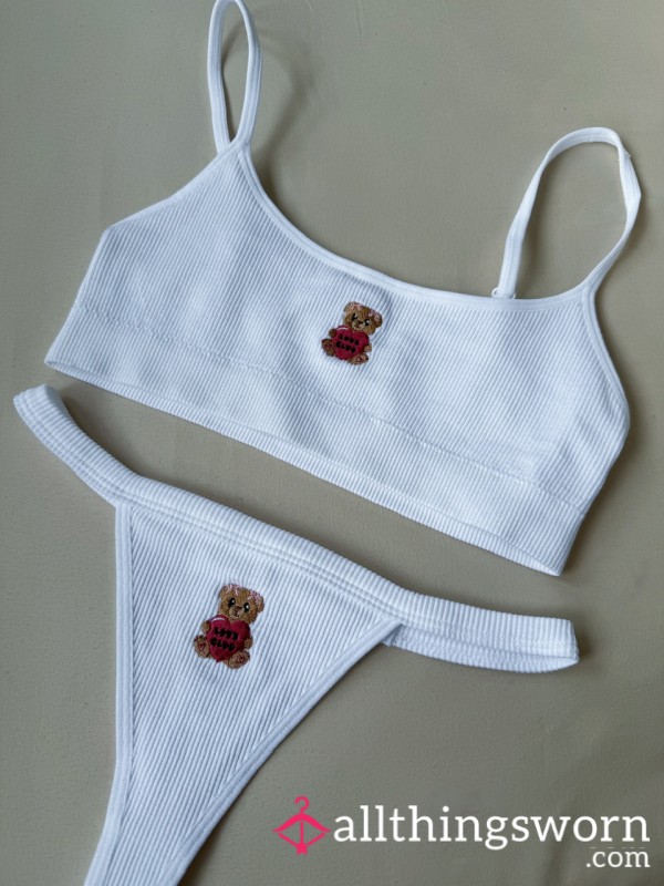 Cute Bear Bra And Thong Set, 48hr Wear🧸