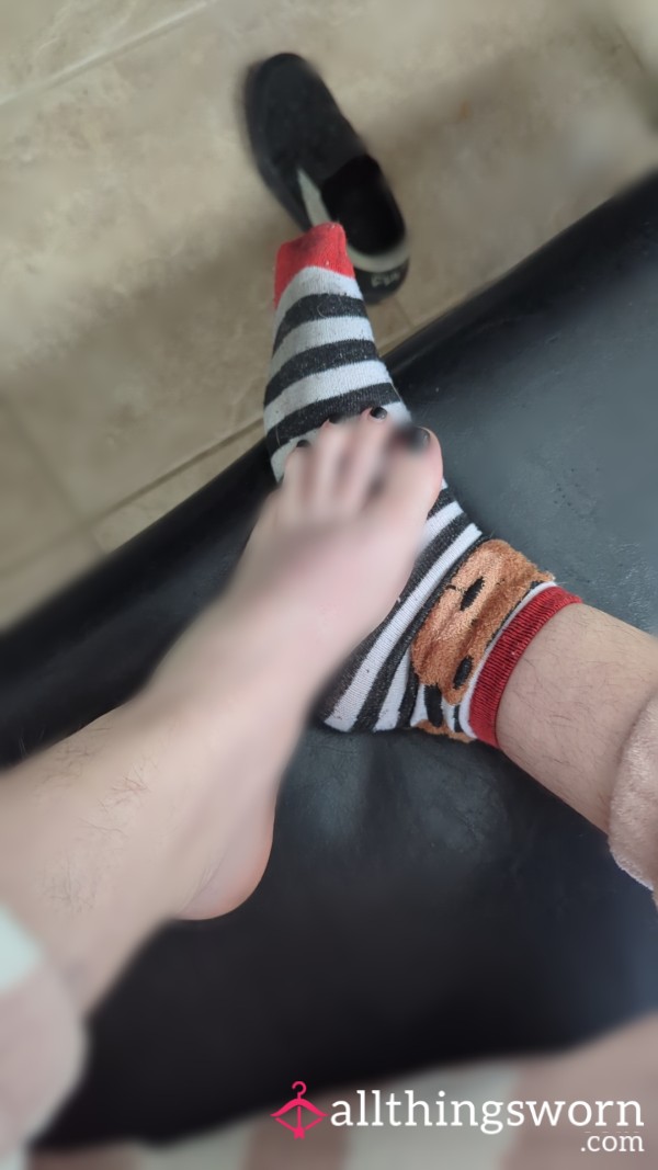 Cute Bear Socks With Stripes