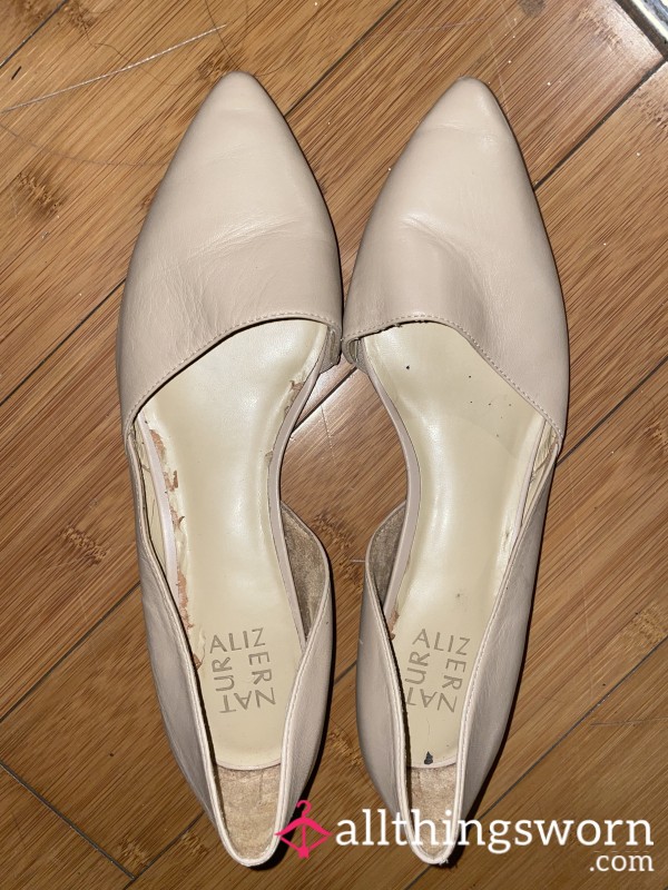 Cute Beige Work Flats