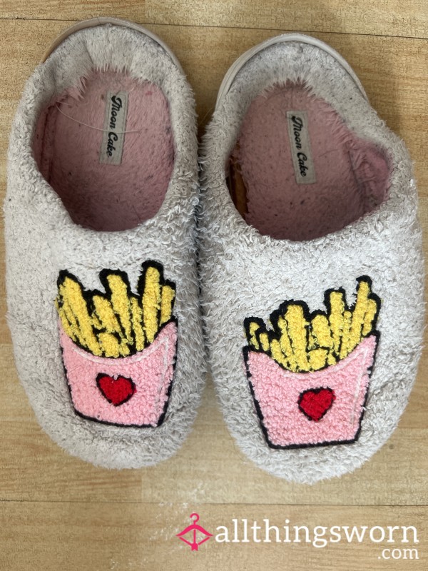 Worn, Cute & Cheesy Fries Slippers 🧀🍟