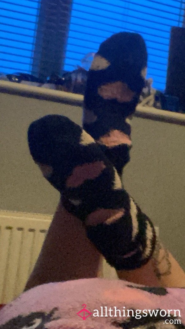 Cute, Fluffy Black Socks I’ve Worn For 3 Days