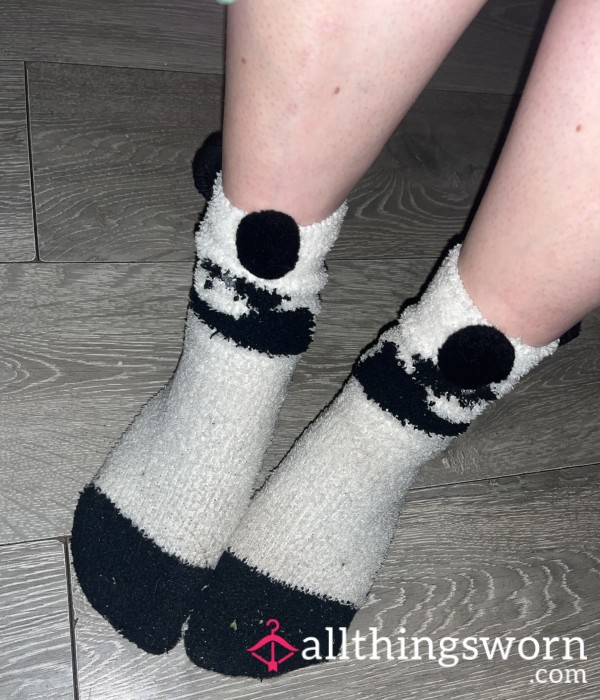 Cute Fluffy Panda Socks 🐼