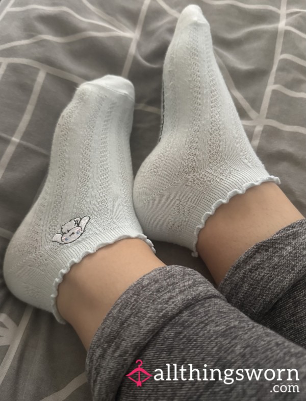 Cute Girly Baby Blue Cinnamoroll Ankle Socks