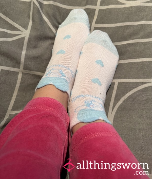 Cute Girly Baby Blue Cinnamoroll Ankle Socks