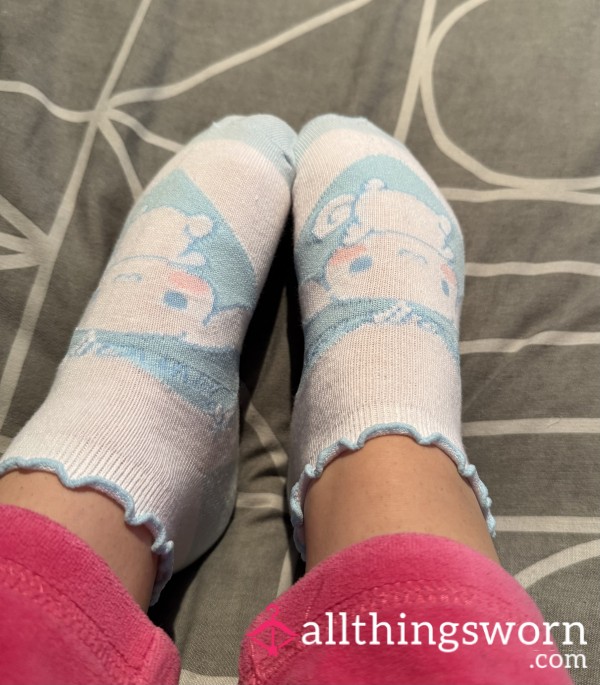 Cute Girly Baby Blue Cinnamoroll Ankle Socks