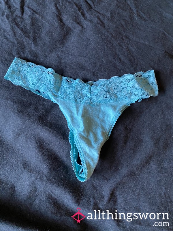 Cute Lace Blue Thong For Hot A** Domme