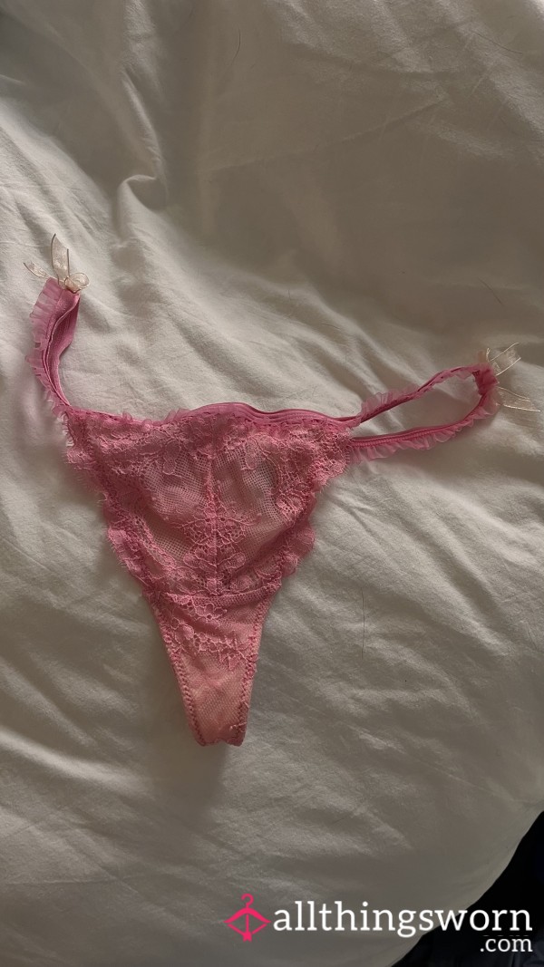 Cute  Little Frilly Pink Thong