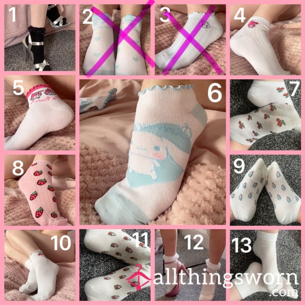 Cute Little Milf Sl*t Socks | UK Size 5/small | Various Colours & Patterns - £10