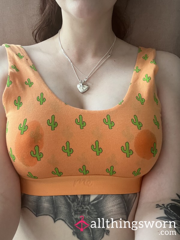 Cute Orange Bra With Milk Stains