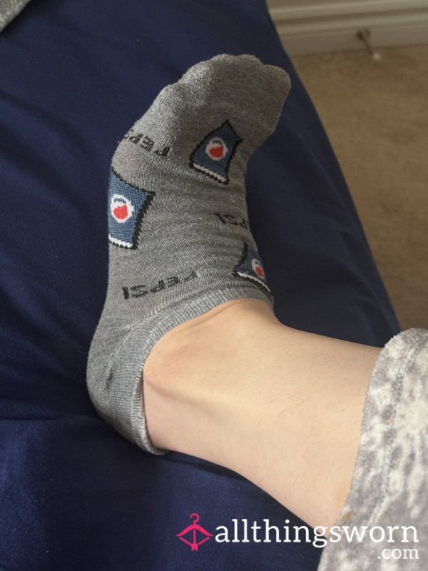 Cute Pepsi Grey Ankle Socks