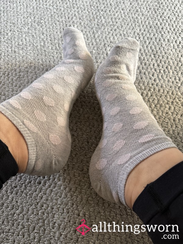 Cute Pink And Grey Socks