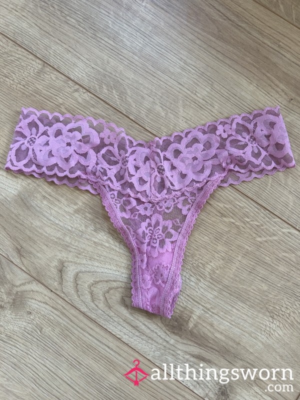 Cute Pink Flor*l Lace Thong 💕