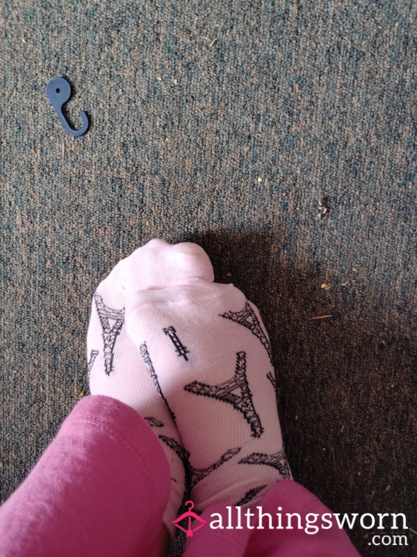 Cute Pink Socks. Worn For 48 Hours. They Are Starting To Smell. Who Wants Them ?