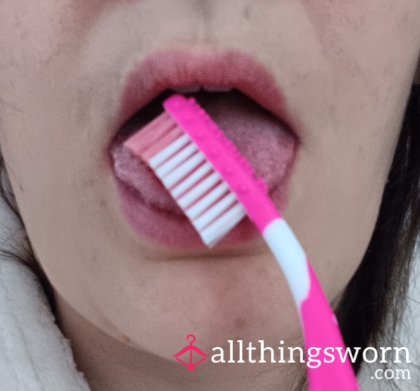 Cute Pink Used Toothbrush