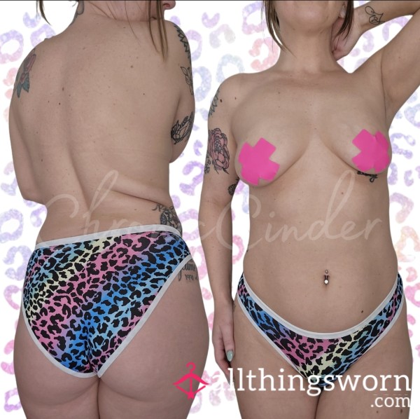 Cute Rainbow Leopard Print Bikini