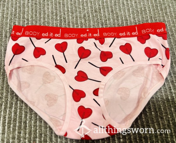 Cute Red Loveheart Lollipop Hipster Briefs $30aud