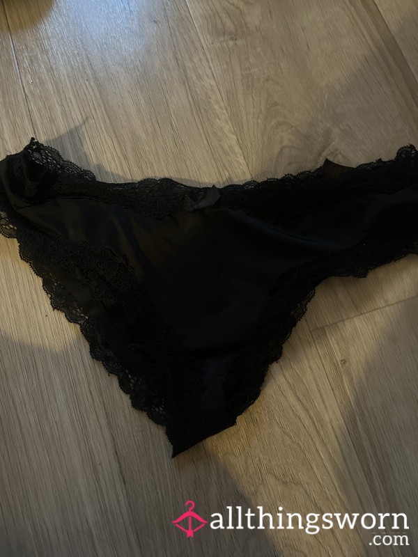 Cute Soft Touch With Lace Trim Black Panties