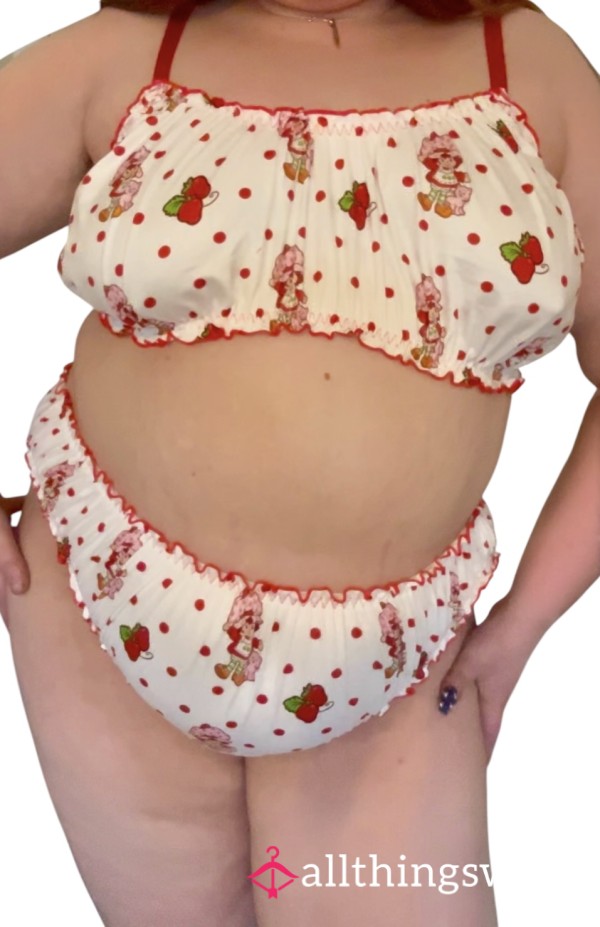 🍓 Cute Strawberry Shortcake Plus Size Lingerie Set 🍓