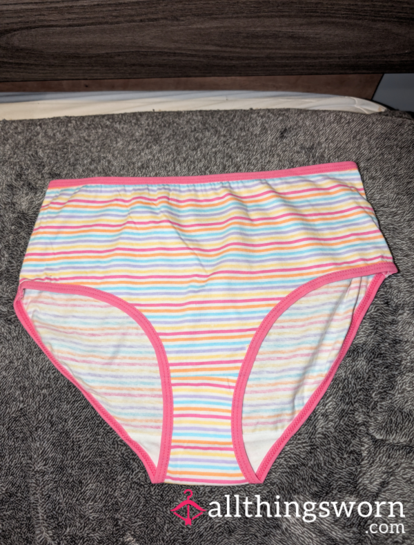 Cute Striped Brief Panties