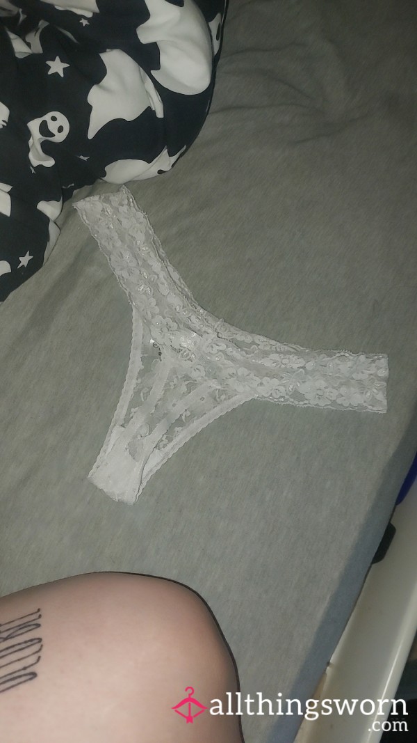 Cute White Lace Thong