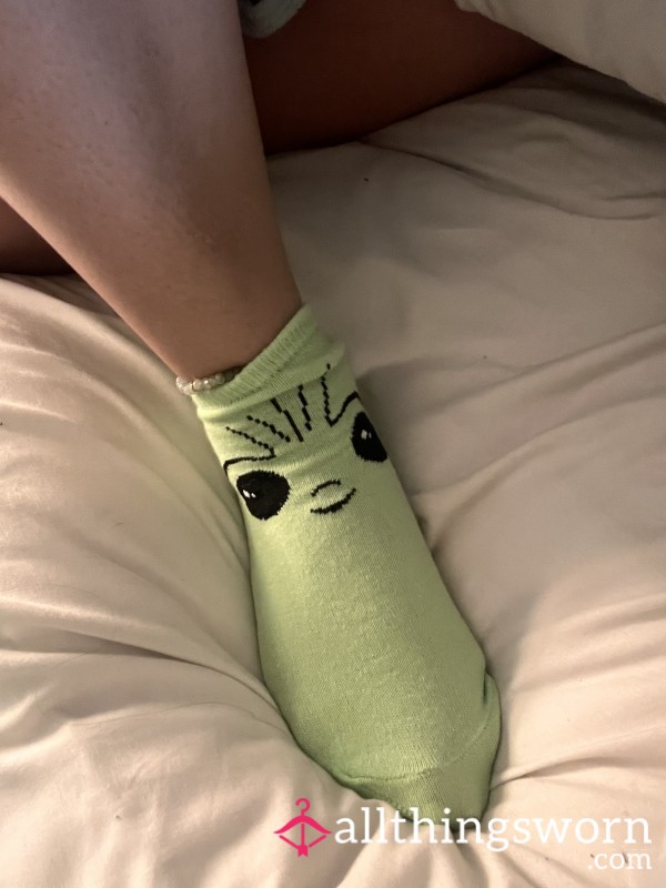 Cute Worn Baby Yoda Socks