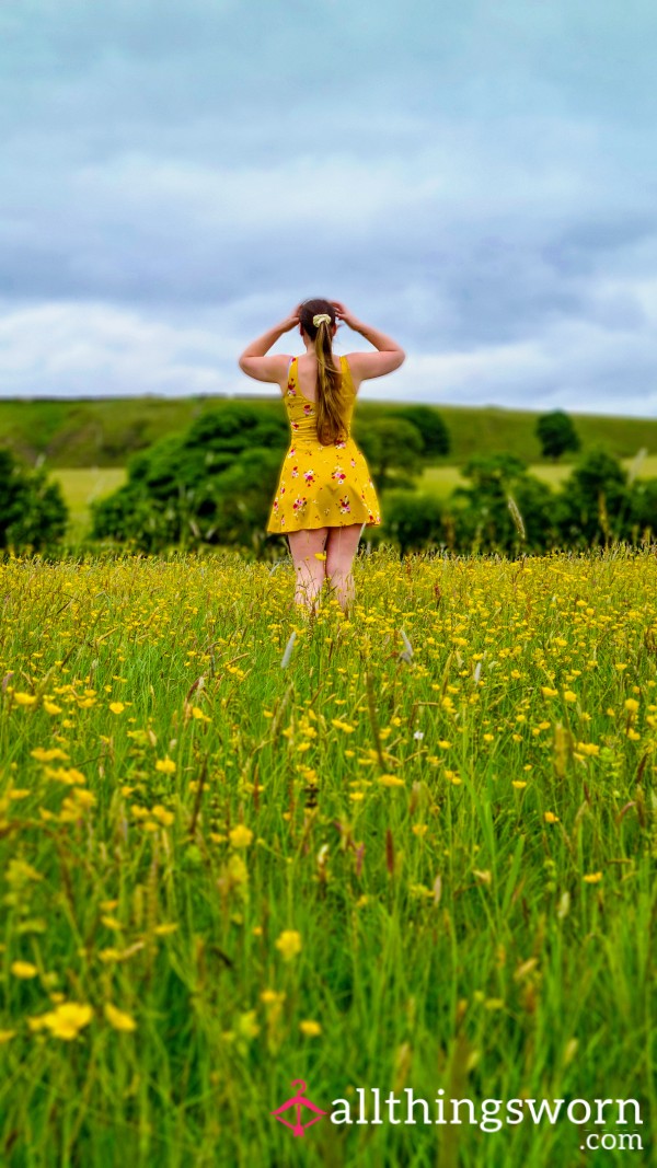 Cute Yellow Summer Dress Worn On Hot Days And In Explicit Content