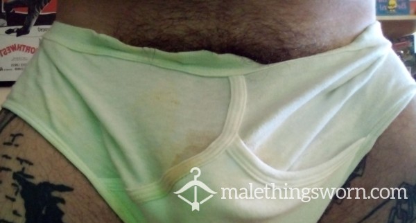 Dad's Dirty Old-School White Briefs Y-Fronts