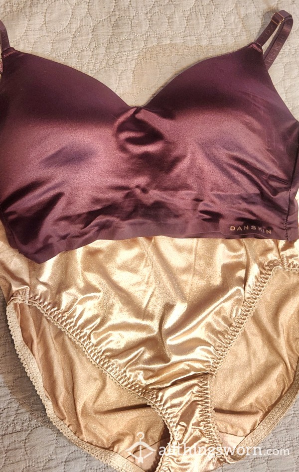 Danskin Satin Bra With Satin Panties