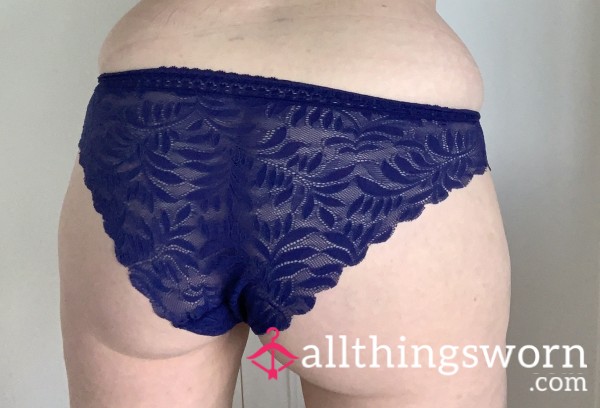 Dark Blue Lacey Bikini Style Knickers / Panties 1 Days Wear