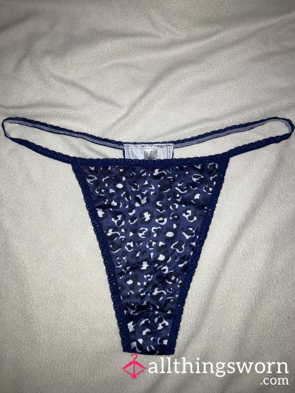 Dark Blue Print Thong