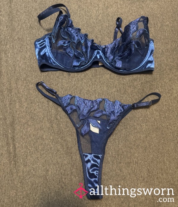 Dark Blue Shiny Soft Lingerie