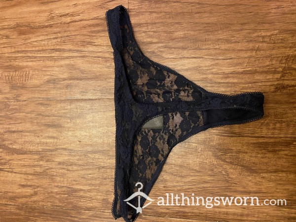 Dark Blue Thong Worn 24hrs+