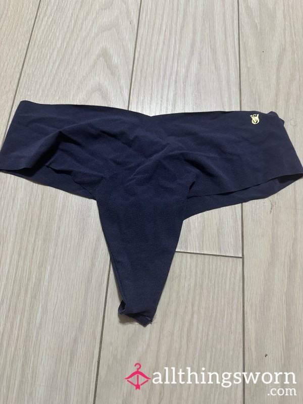 Dark Blue Victoria Secret Thong Worn