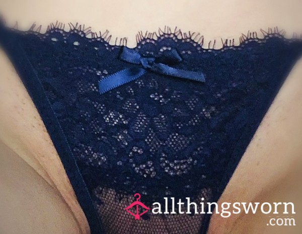 Custom Wear Lace Dark Blue Thong