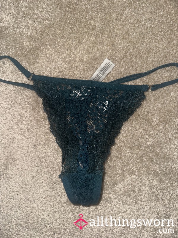 Dark Green Lace Thongs