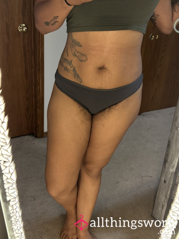 Dark Grey Cotton Thong