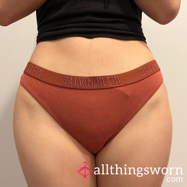 Dark Orange Burnt Ck Calvin Klein Thong Panty