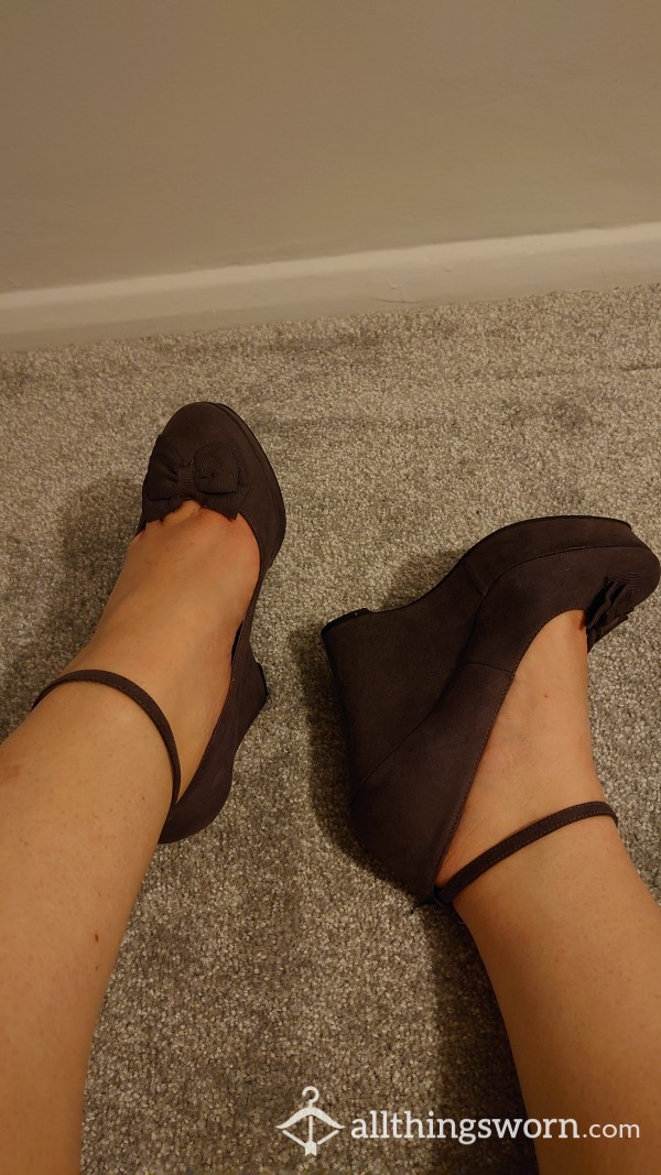 Size 6, Dark Purple Wedges