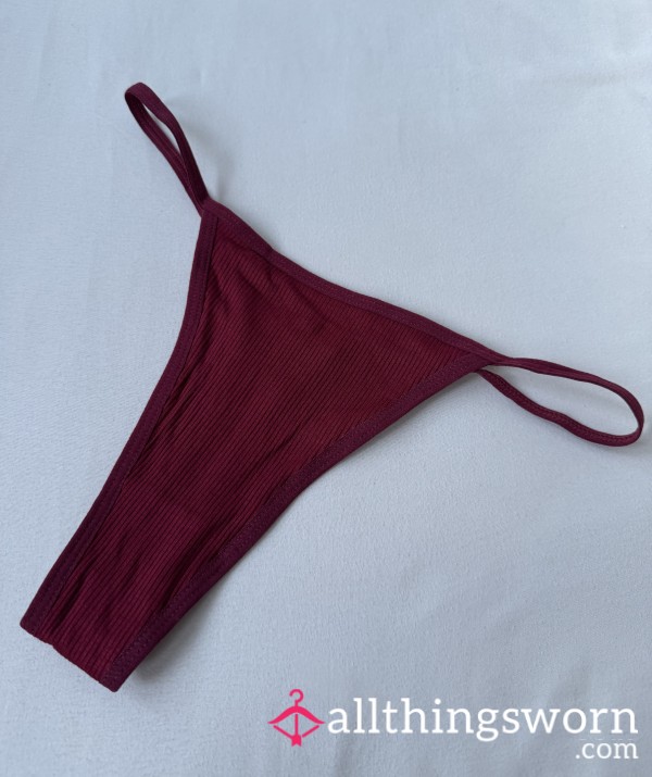 Dark Red Thong, 48hr Wear ✨