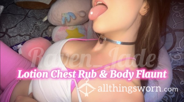 32DD Lotion Rub & Body Tease In My Bed