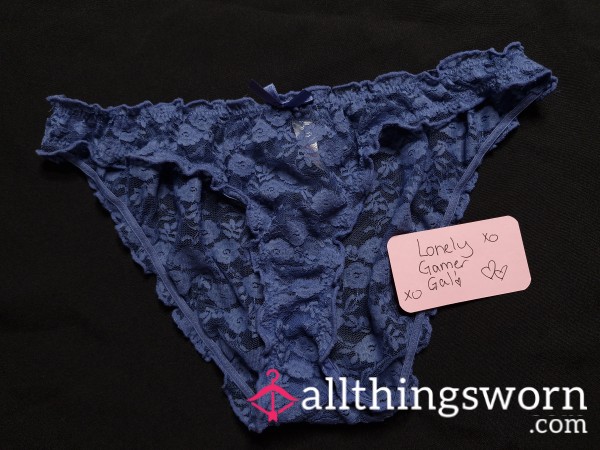 Deep Blue Lace Panties