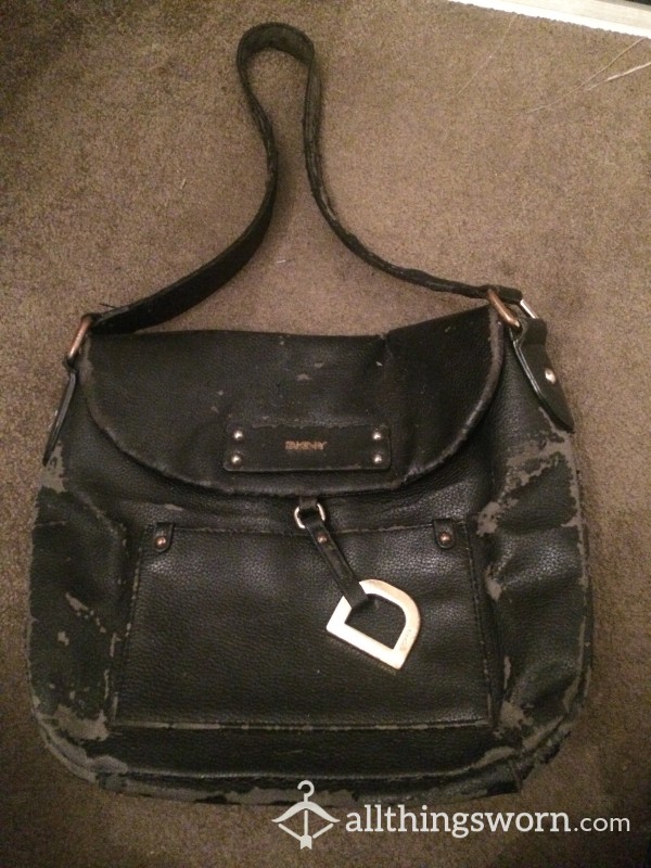 Designer Handbag For The Undeserving - Crumbly, Worn To Death DKNY Bag For A Sissy Sl*t/sub Loser!!