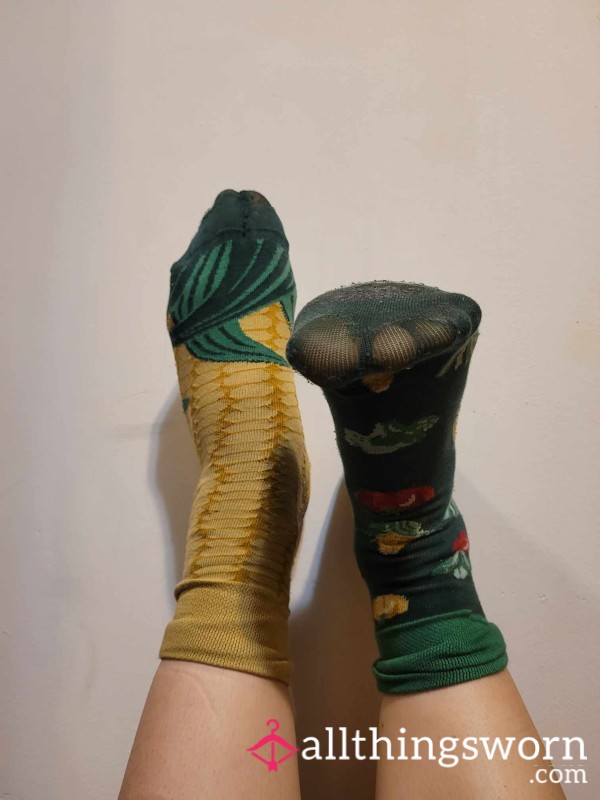 Destroyed Cute Green Socks