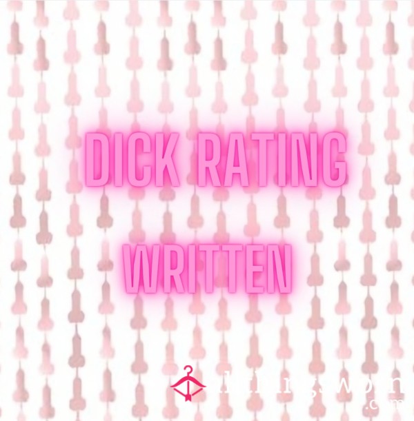 D*ck Rating Written