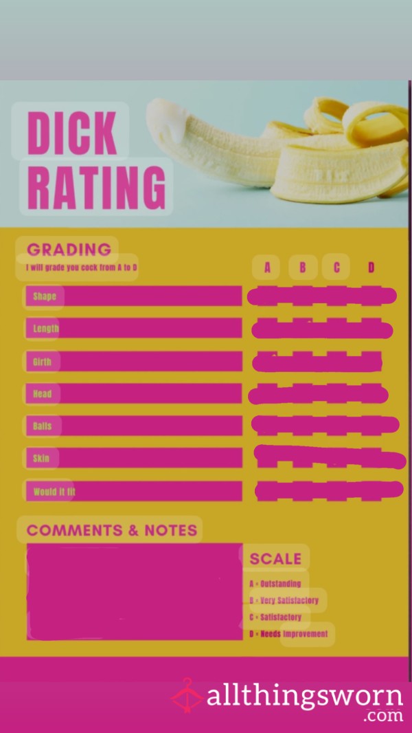 D*ck Rating🍆😈